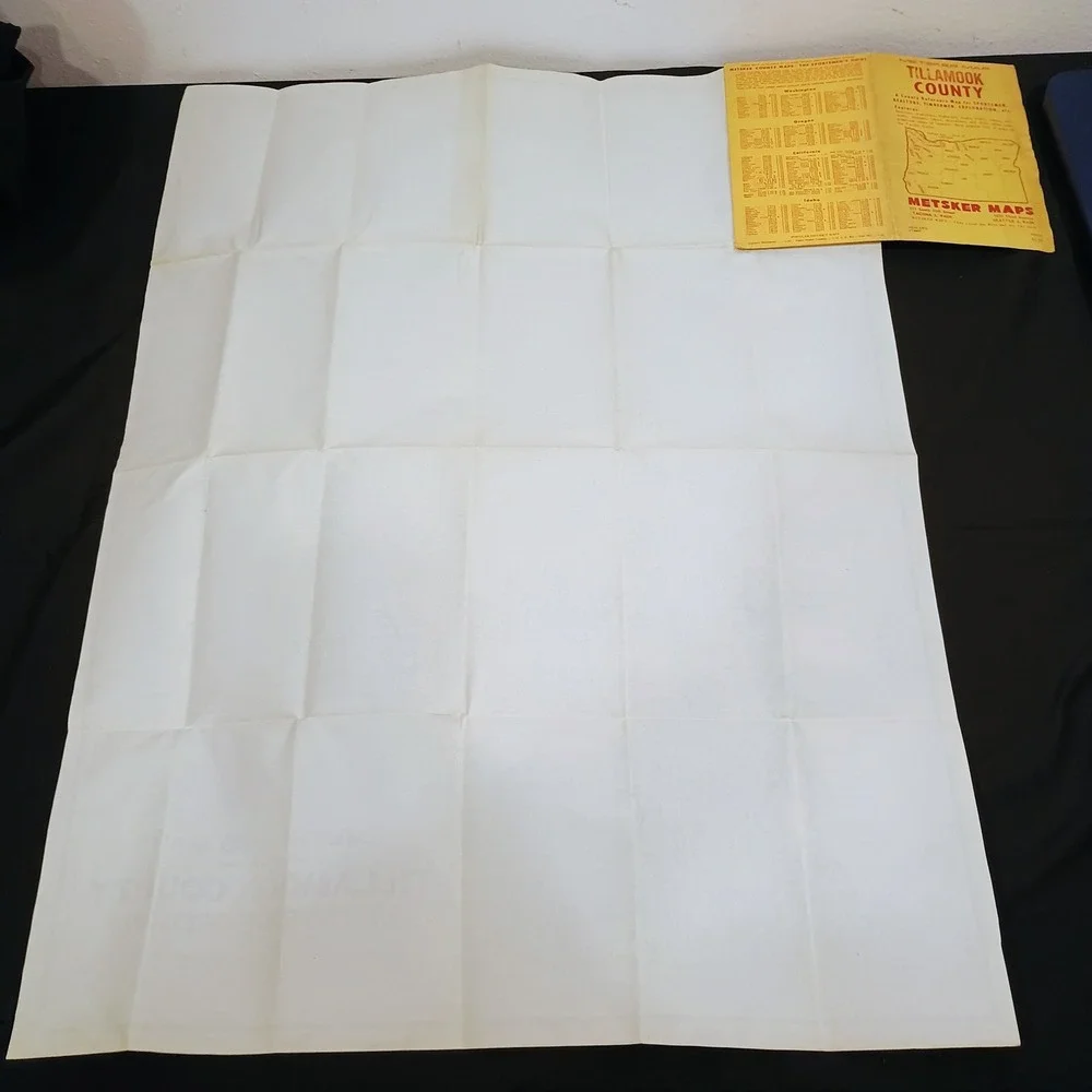 Metsker Map Tillamook County Oregon Vintage Road Map Sportsmen Realtors